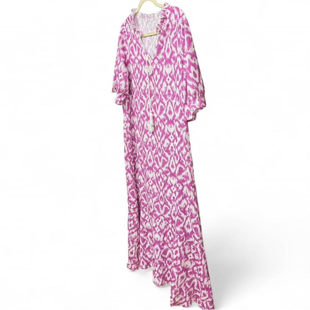 Purple and White Patterned Maxi Dress - Picture 5 of 8